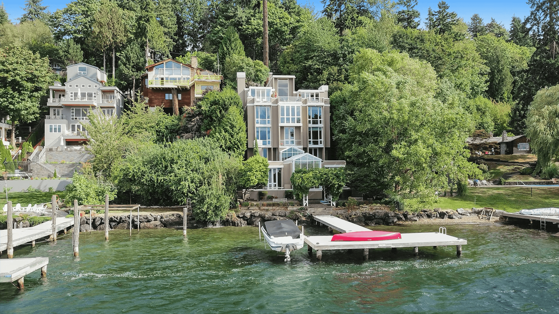 House exterior from lake