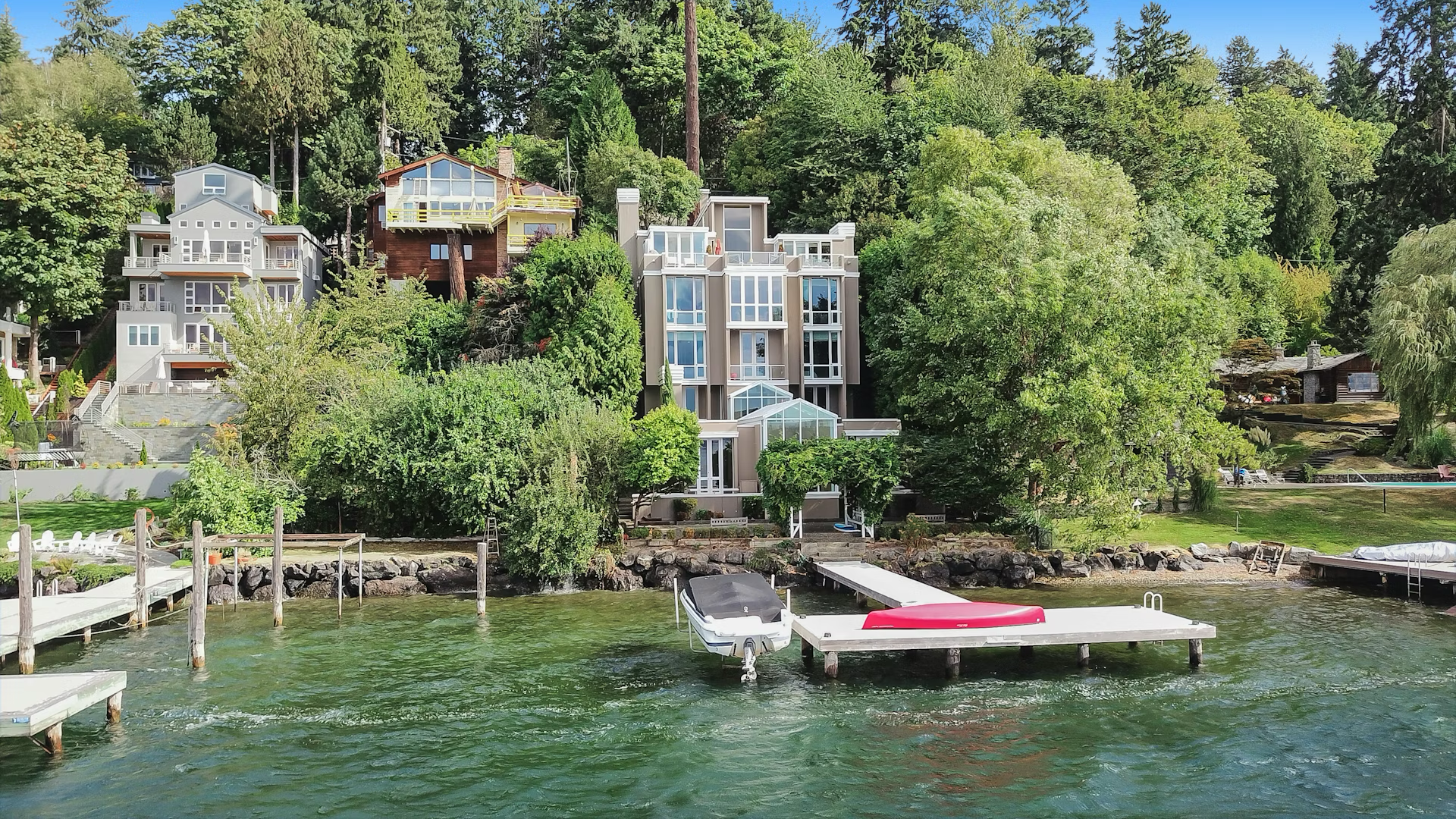 House exterior from lake